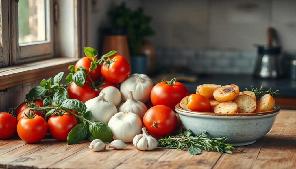 Zutaten für mediterranen Auflauf