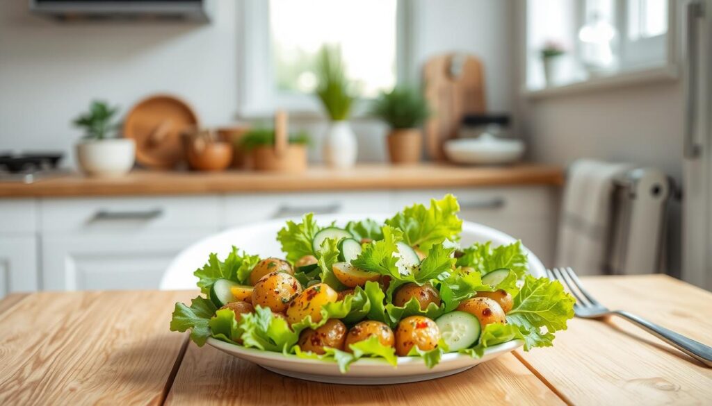 blattsalat mit kartoffeln