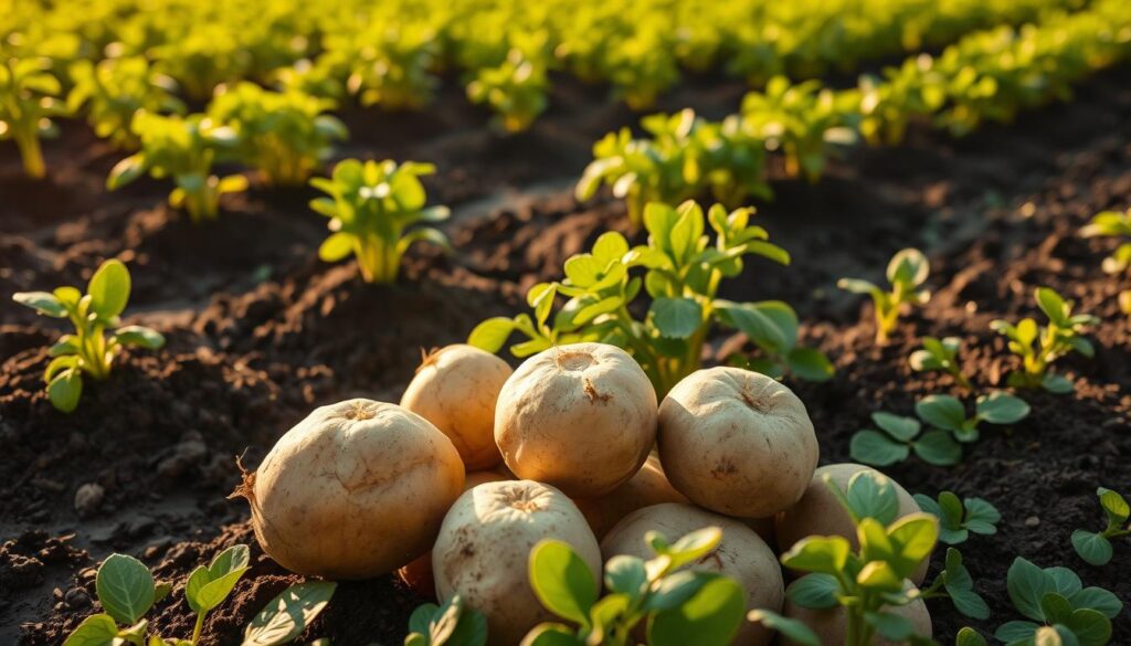 ernte vorgekeimte kartoffeln