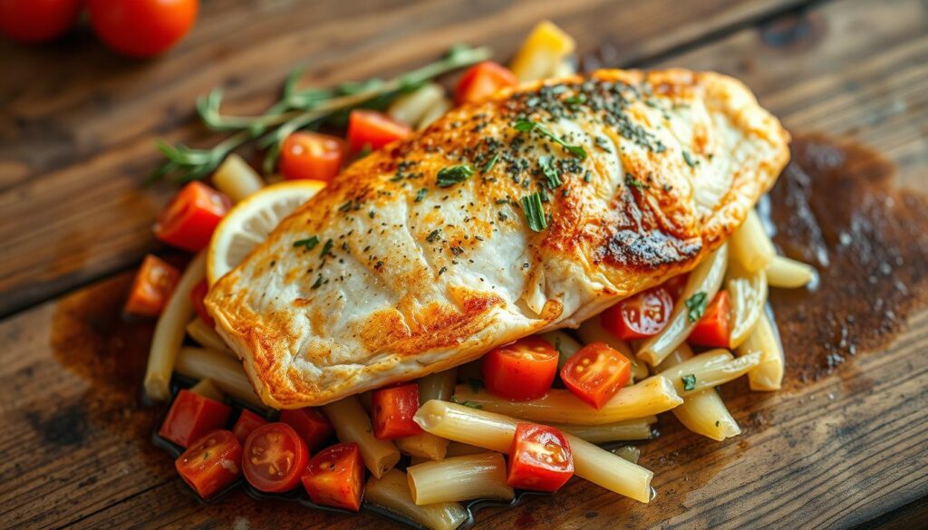 fischfilet auf fenchelgemüse