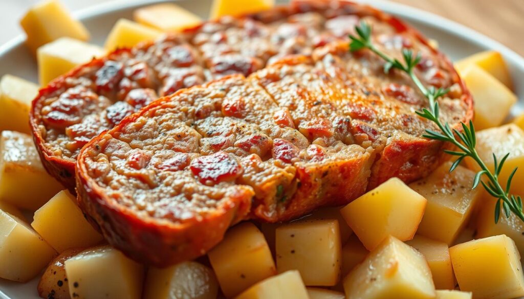 kartoffel leberkäse pfanne