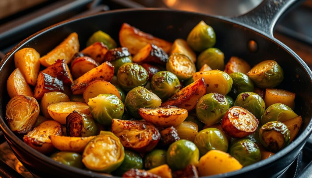kartoffel rosenkohl pfanne