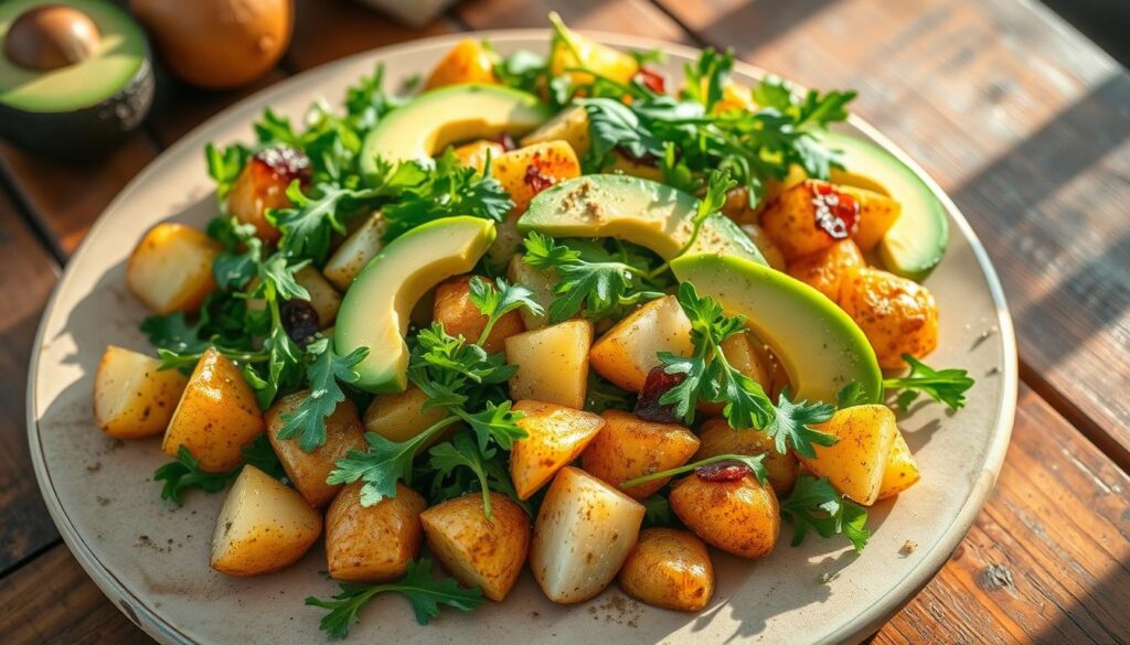kartoffel rucola avocado salat
