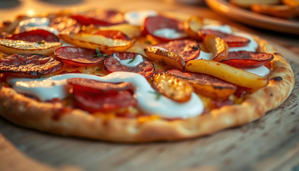 kartoffelpizza mit salami