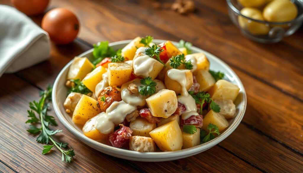 veganer kartoffelsalat mit cashewmus